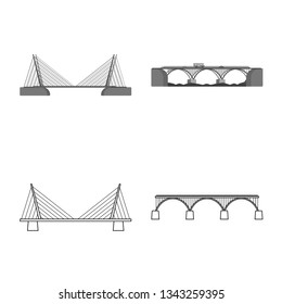 Isolated object of connection and design icon. Collection of connection and side vector icon for stock.
