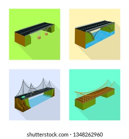 Isolated object of connection and design icon. Set of connection and side vector icon for stock.