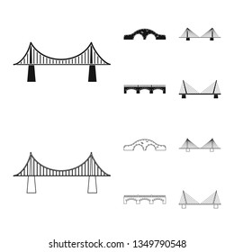 Isolated object of connection and design icon. Set of connection and side stock symbol for web.