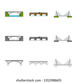 Isolated object of connection and design icon. Set of connection and side stock vector illustration.