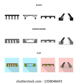 Isolated object of connection and design icon. Collection of connection and side stock vector illustration.