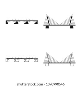 Isolated object of connection and design icon. Collection of connection and side stock symbol for web.