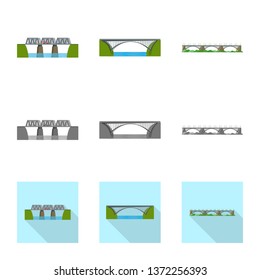 Isolated object of connection and design icon. Collection of connection and side stock symbol for web.