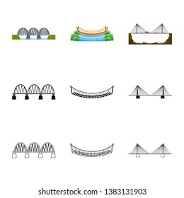 Isolated object of connection and design icon. Set of connection and side vector icon for stock.