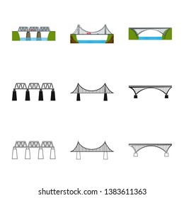 Isolated object of connection and design icon. Set of connection and side stock vector illustration.