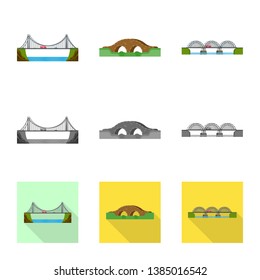 Isolated object of connection and design icon. Set of connection and side vector icon for stock.