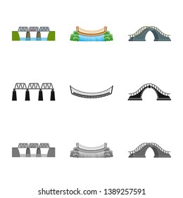 Isolated object of connection and design icon. Collection of connection and side stock symbol for web.