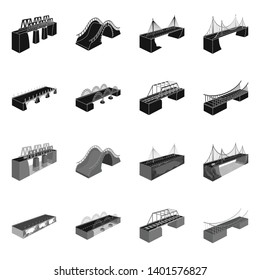 Isolated object of connection and design icon. Collection of connection and side stock vector illustration.