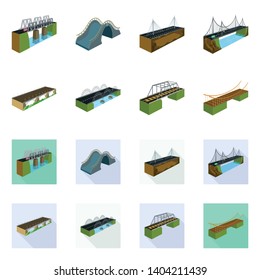 Isolated object of connection and design icon. Set of connection and side stock vector illustration.