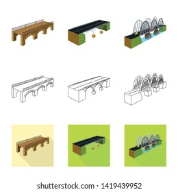 Isolated object of connection and design icon. Collection of connection and side vector icon for stock.