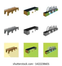 Isolated object of connection and design icon. Set of connection and side vector icon for stock.
