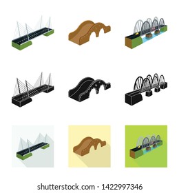Isolated object of connection and design icon. Set of connection and side stock vector illustration.