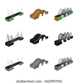 Isolated object of connection and design icon. Collection of connection and side stock symbol for web.