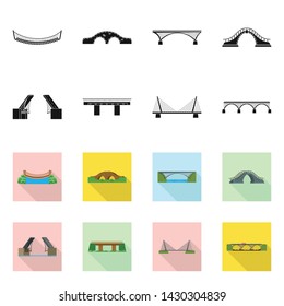 Isolated object of connection and design icon. Collection of connection and side stock symbol for web.
