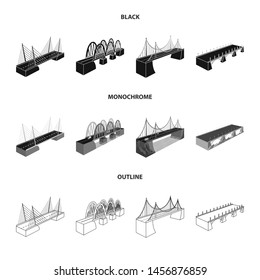 Isolated object of connection and design icon. Set of connection and side stock vector illustration.