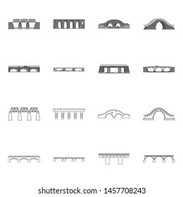 Isolated object of connection and design icon. Collection of connection and side vector icon for stock.