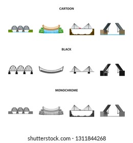 Isolated object of connection and design logo. Collection of connection and side vector icon for stock.