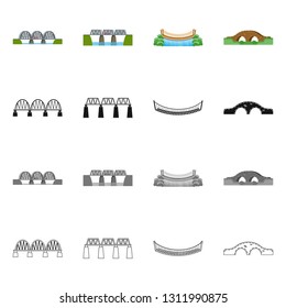 Isolated object of connection and design logo. Collection of connection and side stock vector illustration.