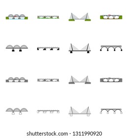 Isolated object of connection and design logo. Collection of connection and side vector icon for stock.