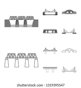 Isolated object of connection and design logo. Collection of connection and side vector icon for stock.