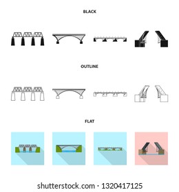 Isolated object of connection and design logo. Collection of connection and side stock symbol for web.