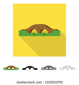 Isolated object of connection and design logo. Collection of connection and side stock symbol for web.