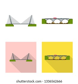 Isolated object of connection and design logo. Collection of connection and side stock vector illustration.