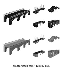 Isolated object of connection and design logo. Collection of connection and side stock symbol for web.