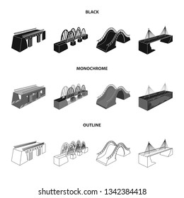 Isolated object of connection and design logo. Set of connection and side stock symbol for web.