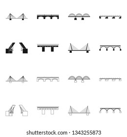 Isolated object of connection and design logo. Collection of connection and side stock symbol for web.