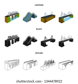 Isolated object of connection and design logo. Collection of connection and side vector icon for stock.