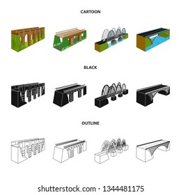 Isolated object of connection and design logo. Set of connection and side vector icon for stock.