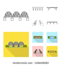 Isolated object of connection and design logo. Set of connection and side vector icon for stock.
