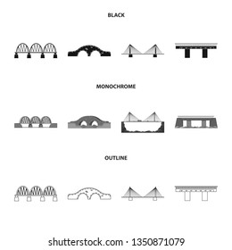Isolated object of connection and design logo. Set of connection and side vector icon for stock.