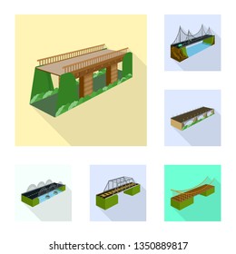 Isolated object of connection and design logo. Collection of connection and side stock symbol for web.