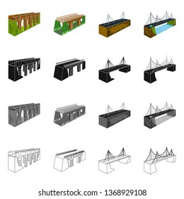 Isolated object of connection and design logo. Set of connection and side stock vector illustration.