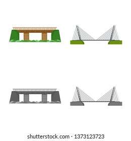 Isolated object of connection and design logo. Set of connection and side vector icon for stock.