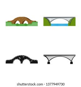 Isolated object of connection and design logo. Collection of connection and side stock vector illustration.