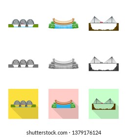 Isolated object of connection and design logo. Collection of connection and side vector icon for stock.