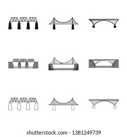 Isolated object of connection and design logo. Set of connection and side stock symbol for web.
