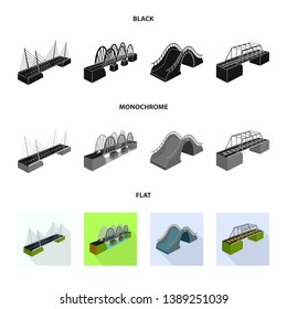 Isolated object of connection and design logo. Collection of connection and side vector icon for stock.