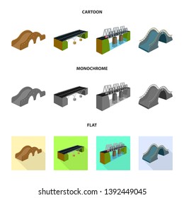 Isolated object of connection and design logo. Collection of connection and side stock vector illustration.
