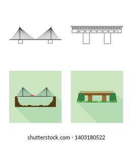 Isolated object of connection and design logo. Collection of connection and side stock vector illustration.