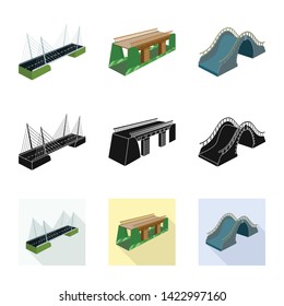 Isolated object of connection and design logo. Collection of connection and side vector icon for stock.