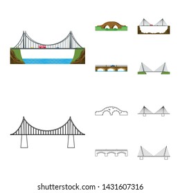 Isolated object of connection and design logo. Set of connection and side vector icon for stock.