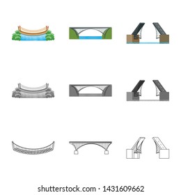 Isolated object of connection and design logo. Collection of connection and side stock vector illustration.