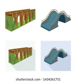 Isolated object of connection and design logo. Set of connection and side stock symbol for web.