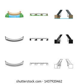 Isolated object of connection and design logo. Collection of connection and side vector icon for stock.