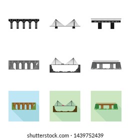 Isolated object of connection and design logo. Set of connection and side stock symbol for web.