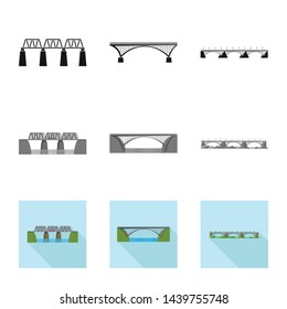 Isolated object of connection and design logo. Collection of connection and side stock symbol for web.